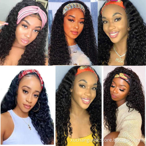 Wholesale Remy Human Hair Headband Wig,Headband Wig Human Hair For Black Women,150% 180%Density Curly Headband Human Hair Wig